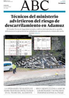 TÉCNICOS DEL MINISTERIO ADVIRTIERON DEL RIESGO DE DESCARRILAMIENTO EN ADAMUZ