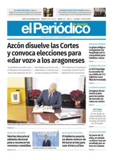AZCÓN DISUELVE LAS CORTES Y CONVOCA ELECCIONES PARA «DAR VOZ» A LOS ARAGONESES