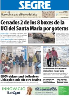 CERRADOS 2 DE LOS 8 BOXES DE LA UCI DEL SANTA MARIA POR GOTERAS