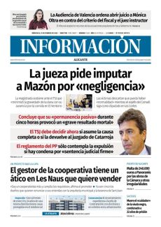 CONCLUYE QUE SU «PERMANENCIA PASIVA» DURANTE CINCO HORAS PROVOCÓ UN «GRAVE RESULTADO MORTAL» EL TSJ DEBE DECIDIR AHORA SI ASUME LA CAUSA COMPLETA O SI LA DEVUELVE AL JUZGADO DE CATARROJA EL REGLAMENTO DEL PP SÓLO CONTEMPLA LA EXPULSIÓN SI HAY CONDENA POR